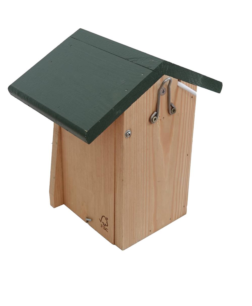 vogelhuisje met camera – klein met ronding – achterkant vogelhuisje met camera – klein met ronding – achterkant