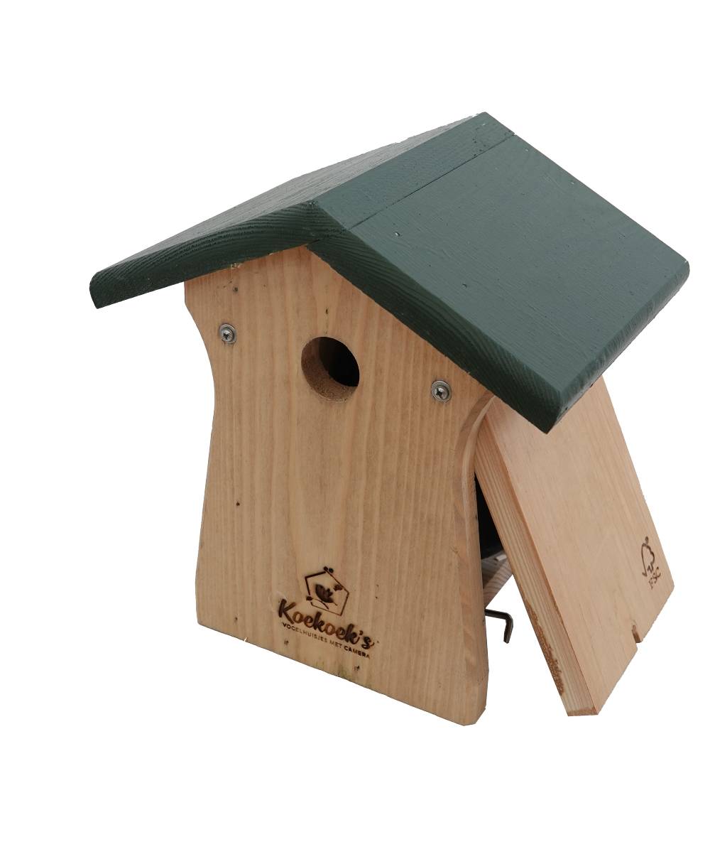 vogelhuisje met camera – klein met ronding – klepje open 2 vogelhuisje met camera – klein met ronding – klepje open 2