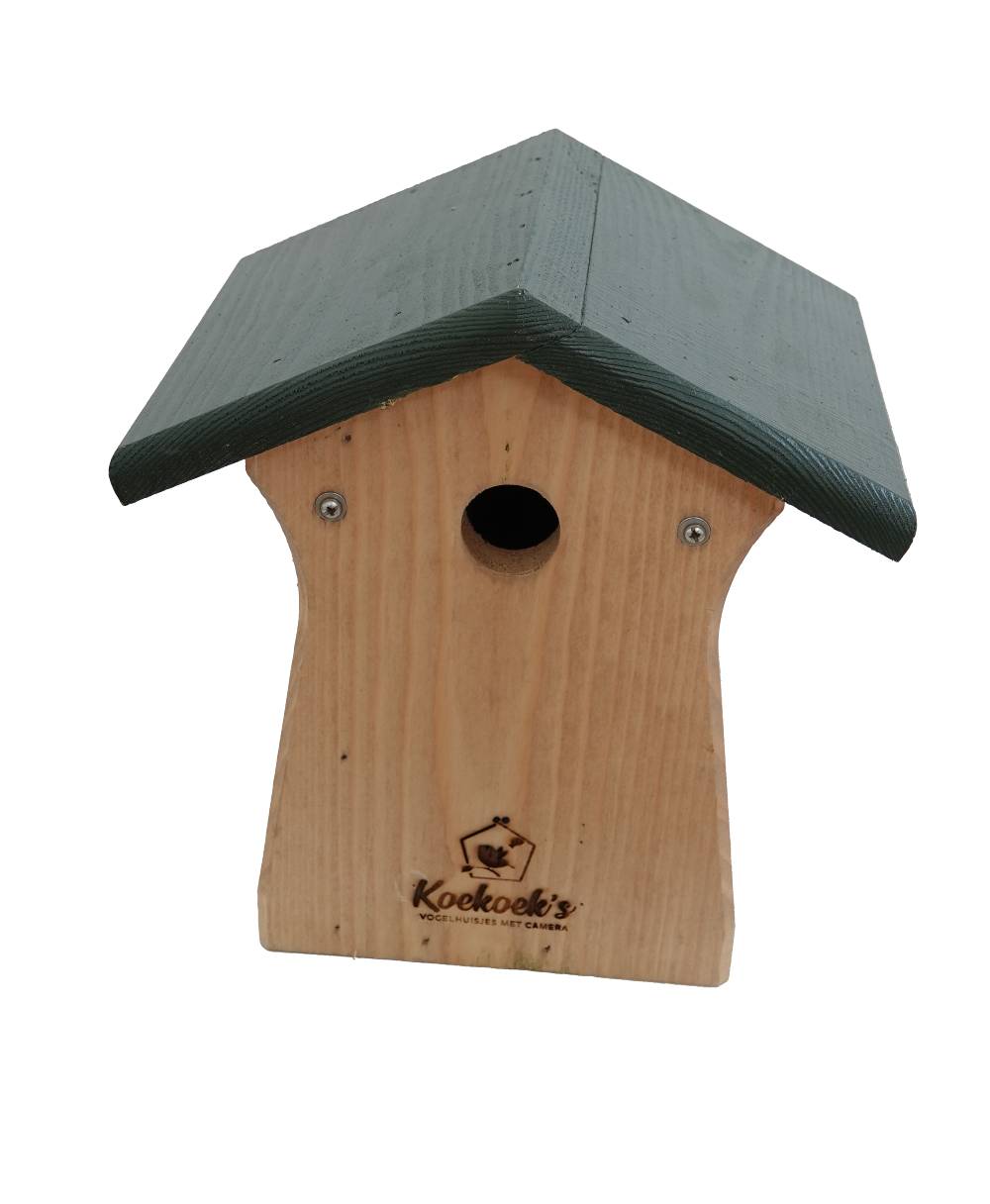 vogelhuisje met camera – klein met ronding – voorkant vogelhuisje met camera – klein met ronding – voorkant