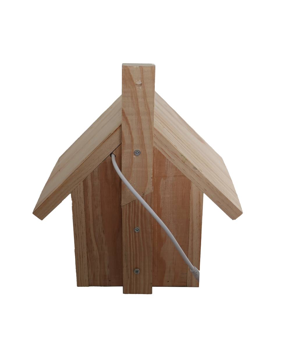 Vogelhuisje met camera – Bungalow – achterkant Vogelhuisje met camera – Bungalow – achterkant