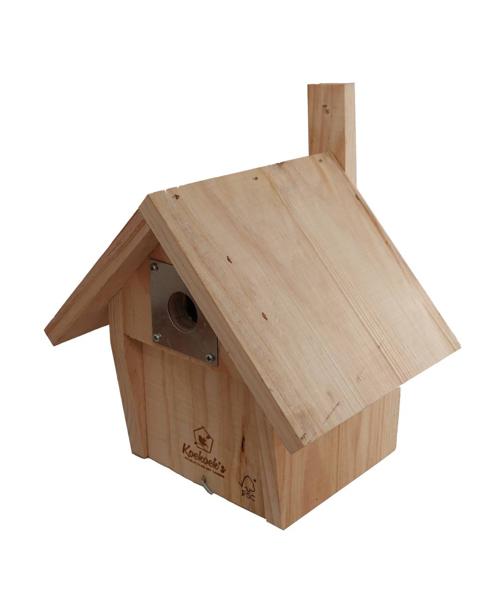 Vogelhuisje met camera – Bungalow – zijkant 2 Vogelhuisje met camera – Bungalow – zijkant 2
