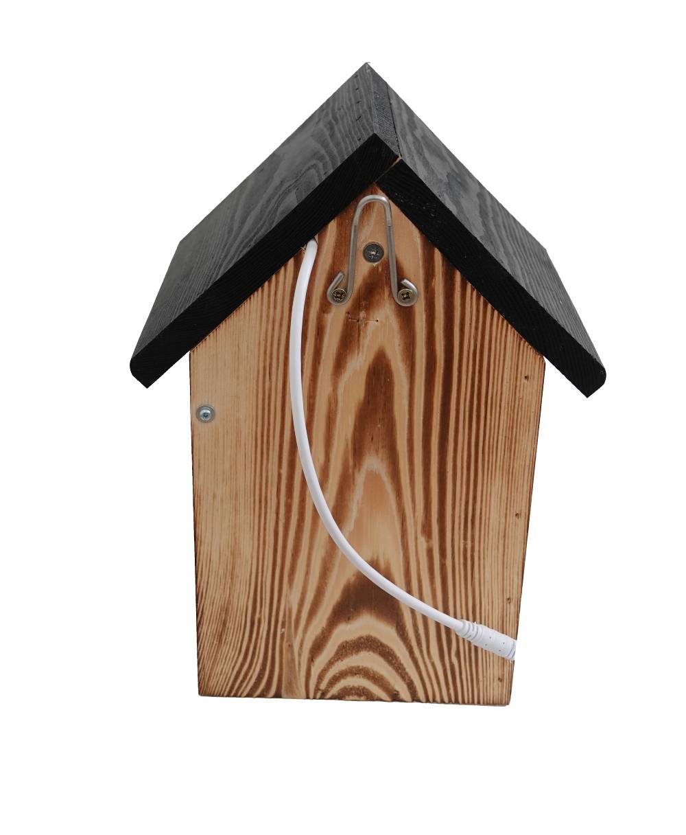 Vogelhuisje met camera – normaal zwart dak – achterkant Vogelhuisje met camera – normaal zwart dak – achterkant